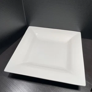 Crate & Barrel Platter Square 14 Inch Plate White USED - Picture 1 of 10