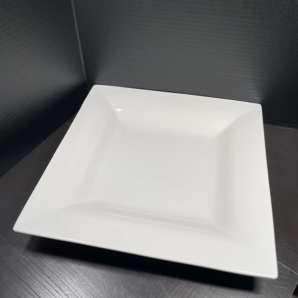 Crate & Barrel Platter Square 14 Inch Plate White USED - Image 1 of 4