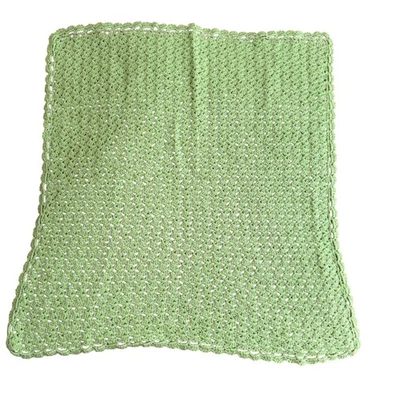 Manta cuadrada abuela ganchillo verde claro afgano bebé hecho a mano niño niña NUEVO Foto 1 de 4
