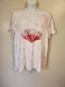 Camiseta Lane Bryant Lovemore Rosa Tie Dye Manga Corta 18 20 - Imagen 1 de 4