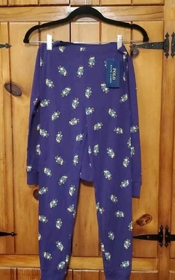 NUEVO CON ETIQUETAS POLO RALPH LAUREN MORADO CON PATRÓN DE OSO NIÑOS 2 PIEZAS P'JS TALLA 10  Foto 1 de 4