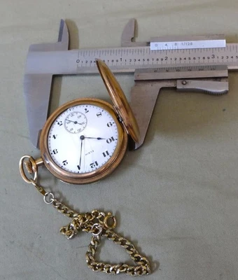 Reloj Bolsillo Elgin 7j 6s 1918 Vintage con Estuche de Caza Grabado GF, Funcionando Foto 1 de 4