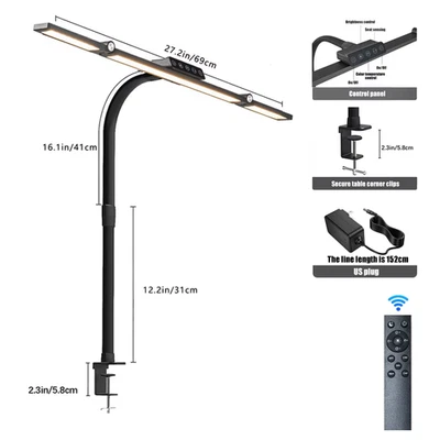 Computer Desk Lamp LED 3Color Mode Home Eye-Caring Reading Desk Lamp 10Level Dim - Image 1 of 4