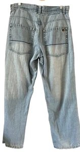 Vintage Southpole Jeans 34x31 Light Wash Blue Baggy Wide Leg Grunge Hip Hop Y2K - Picture 1 of 13
