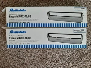 2 RELIABLE Black Printer Ribbons for EPSON/IBM/HP/JUKI/WANG/COMMODORE/CBM more - Picture 1 of 6
