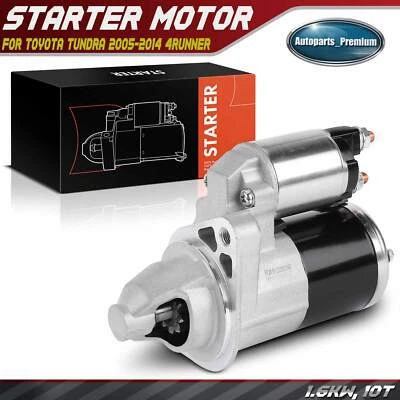 Starter Motor for Toyota Tundra 2005-2014 4Runner 03-09 V6 4.0L 1.6KW 12V CW 10T - Image 1 of 4