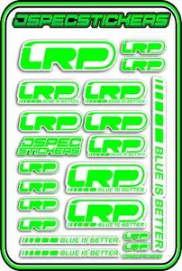 RC STICKER SHEET LRP ELECTRONIC ESC SPEEDY MOTOR R/C VTEC R/C 1/10 GREEN WHITE - Picture 1 of 8