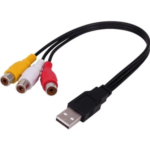 USB-zu-3-Cinch-Kabel 0,3 m USB-Stecker zu 3-Cinch-Buchse Splitter Audio-Video... - Bild 1 von 8