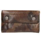 Chrome Hearts Leather Wallet Wave Cross Ball Button Camouflage Japan Used
