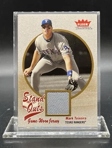 2004 Mark Teixeira Game Worn Jersey Stand Outs Fleer Tradition Rangers Yankees - Picture 1 of 2
