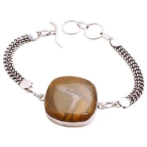 Jaspis Edelstein Versilbert Armband Handmade Schmuck Geschenk 16 G BR-1161 - Bild 1 von 3