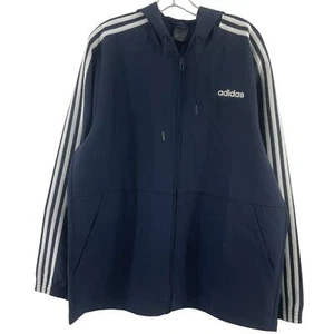 Chaqueta con Capucha Adidas Azul Marino Cremallera Completa Poliéster Para Hombre Talla Grande Nueva Con Etiquetas - Imagen 1 de 4