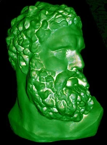 Sculpture Green Hercules Statue Home Decor Figurine Bust Greek Olympian God XL - Picture 1 of 2