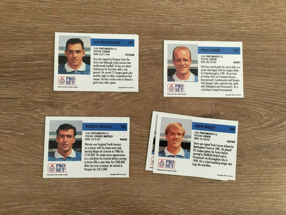 PRO-SET FOOTBALL TRADING CARDS - 1991-1992 - PORTSMOUTH CARDS - Image 1 of 1
