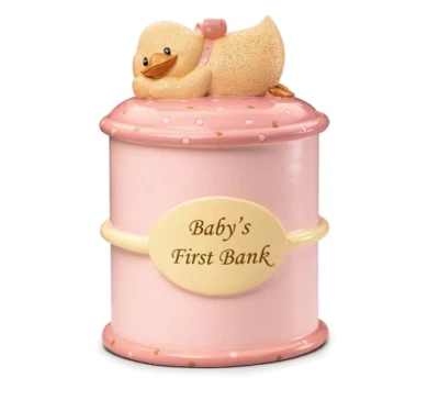 Nuevo- Baby First Bank Diddy Duck de Russ Berrie, Rosa Foto 1 de 3