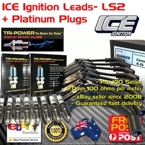 Bujía ICE PRO 100 9 mm platino V8 se adapta a Commodore VZ -VF LS3 6,0 L negra - Imagen 1 de 3