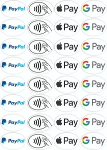 Card Payment Stickers Taxi Shop Business A5 Sheet Of Mixed Stickers 32 Stickers - Picture 1 of 1