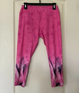 Girls Avia Size XL(14-16) Pink Gray Geometric Athletic Performance Legging - Picture 1 of 2