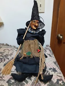 Vintage Wicked Witch Large Wall Hanging Decor 25” Long Halloween - Picture 1 of 4