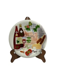3 Vintage I. GODINGER & Co. 6” Ceramic Appetizer Canapé Plates Wine Cheese - Picture 1 of 4