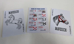 Maverick Playing Cards x 3 - Two Horse Jokers and Rank of Poker Hands Info Card - Picture 1 of 7