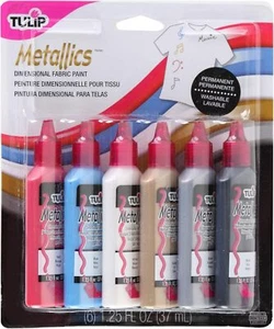 17581 Dimensional Metallic Fabric Paint, 6-Pack (Metallic) - Picture 1 of 3