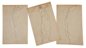 Walkowitz, Abraham. (1878–1965): Three Signed Drawings ISADORA DUNCAN - Picture 1 of 1