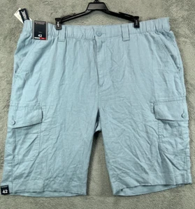 Roundtree Yorke NEU Herren 42 Cargo Shorts hellblau Leinenmischung Stretch Taschen - Bild 1 von 24