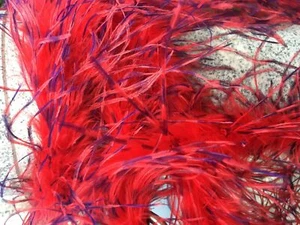 Boa de avestruz 1 capa mullida pluma de avestruz boa roja con boa púrpura de dos tonos - Imagen 1 de 7