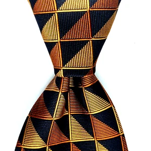 JZ RICHARDS Men's 100% Silk Necktie Geometric USA Black/Multicolor EUC - Picture 1 of 4
