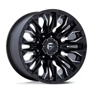 20X10 Fuel 1PC D803 FLAME 8X170 -18MM GLOSS BLACK MILLED- SET OF 4 - Picture 1 of 4