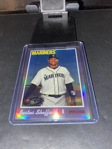 2019 Topps Heritage Baseball Chrome Purple Refractor #THC525 Justus Sheffield - Picture 1 of 4