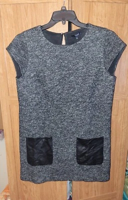 Mini Vestido Madewell Tweed Línea A Cuero Auténtico Bolsillos Talla Mediana Precio de venta sugerido por el fabricante $178 Foto 1 de 4