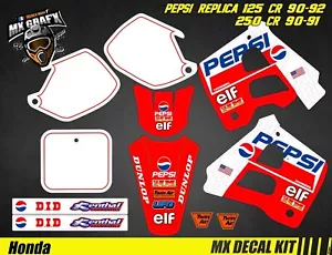 Kit Déco Moto pour / Mx Decal Kit for Honda CR 125/250 1990-1992 - Pepsi - Afbeelding 1 van 1