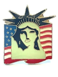 Prendedor de Metal Estatua de la Libertad Bandera Patriótica EE. UU. Rojo Blanco Azul Esmalte - Imagen 1 de 3