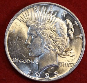 1923-P Peace Dollar 90% Silver Coin High Grade PE308 - Picture 1 of 2