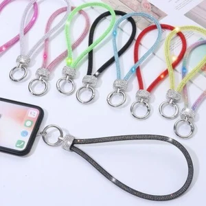 Bling Bling Rhinestone Phone Lanyard Keychain Wrist Straps  Phone Accessories - Photo 1 sur 22