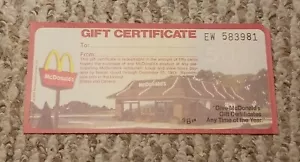 Vintage NEU! UNBENUTZT 1978/79 McDonalds Feiertag Weihnachten 50 Cent Geschenkgutschein! - Bild 1 von 3