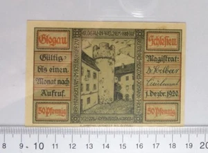 #1743 Germany - Glogau Notgeld 50 Pfennig, Hungerturm - Picture 1 of 2