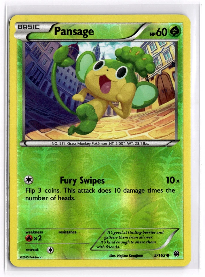 Pokemon TCG Pansage 5/162 XY Breakthrough Reverse Holo - Image 1 of 1