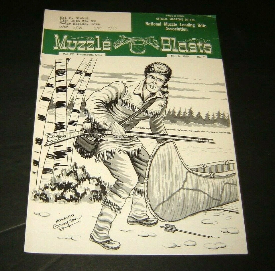 Muzzle Blasts Magazine March 1959 Muzzle Loading Riffle Association GUNS  - Image 1 of 1