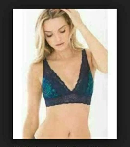 Soma Bralette XS Lace Plunge Bra Amazon Palm Wireless - Picture 1 of 4