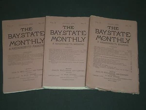 1884-1885 THE BAY STATE MONTHLY A MASSACHUSETTS MAGAZINE LOT OF 3 - WR 402 - Picture 1 of 1
