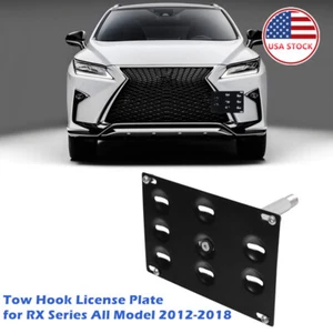 Front Bumper Tow Hook License Plate Holder Bracket Kit for RX Series 2012-2018 - Picture 1 of 11