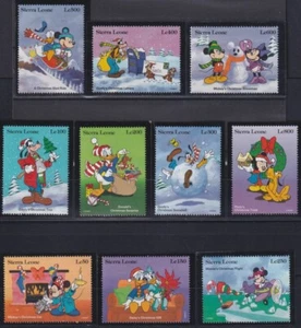 Sierra Leone 1995 - Disney - Christmas - Set of 10 Stamps - Scott #1763-72 - MNH - Picture 1 of 1