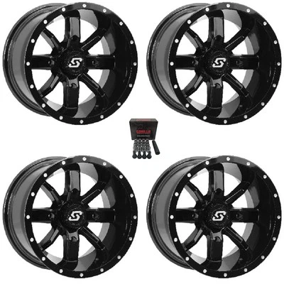 Sedona Hollow Point 14x10 Wheels Black 14" Polaris RZR Turbo S / RS1 (4) - Image 1 of 3