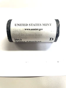 2013-D U.S. Mint Sacagawea Dollar Roll, 25 Coins, H/T, Treaty with the Delaware - Picture 1 of 7