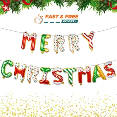 1 Juego Globo Carta Feliz Navidad para Navidad y Año Nuevo 2026 Decoración Fiesta Foto 1 de 4