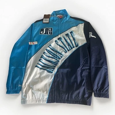 Cortavientos Mitchell & Ness Jackson State University NCAA línea retro arqueada para hombre Foto 1 de 4