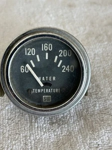 Vintage Stewart Warner SW 12V Water Temperature Gauge 60-240 ..2 1/8" Brass - Picture 1 of 9